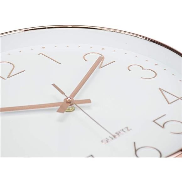 12-Inch Silent Quartz Rose Gold Clock, Battery Operated Decorative Wall Clock - Picture 6 of 6